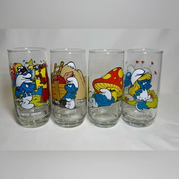 Vintage Smurf Glasses from 1982-1983, lot of 13 - Picture 12 of 16